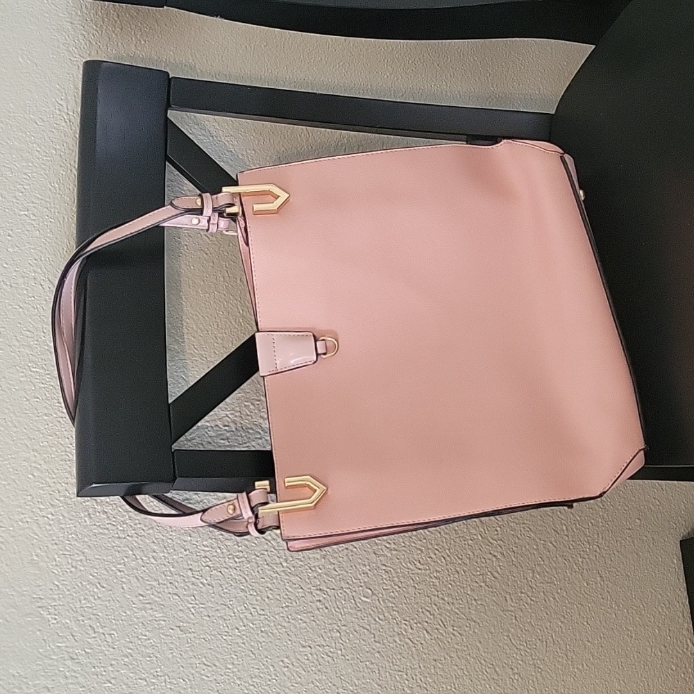 Pink Faux Leather Handbag